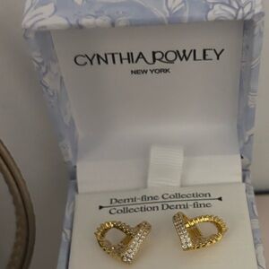 Cynthia Rowley 18K  Gold plated and Silver Heart Earrings